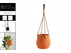 AMIINA HANGING PLANTER WITH HOLE & ROPE HANGING 18 X 18CM