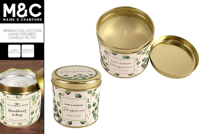 SPRING COLLECTION HAND POURED CANDLE IN TIN