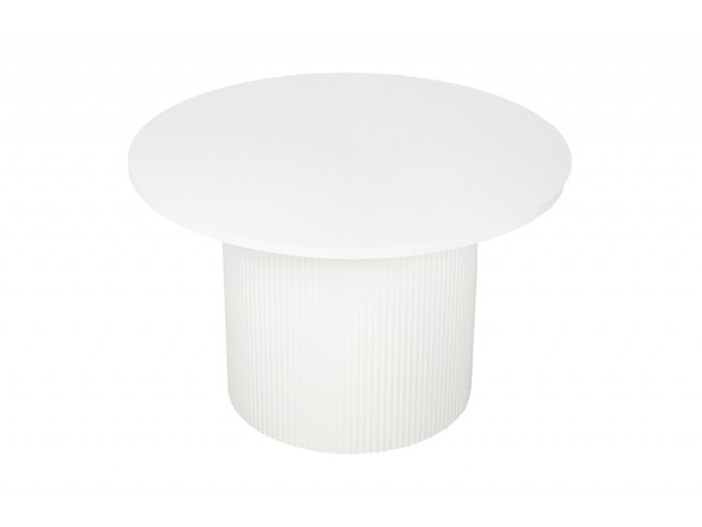 65CM BLANCHE FLUTED COFFEE TABLE WHITE ROUND 65X41CM