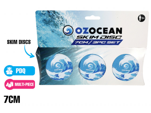 OZ OCEAN NEOPRENE SKIM DISCS 7CM 3PCE SET