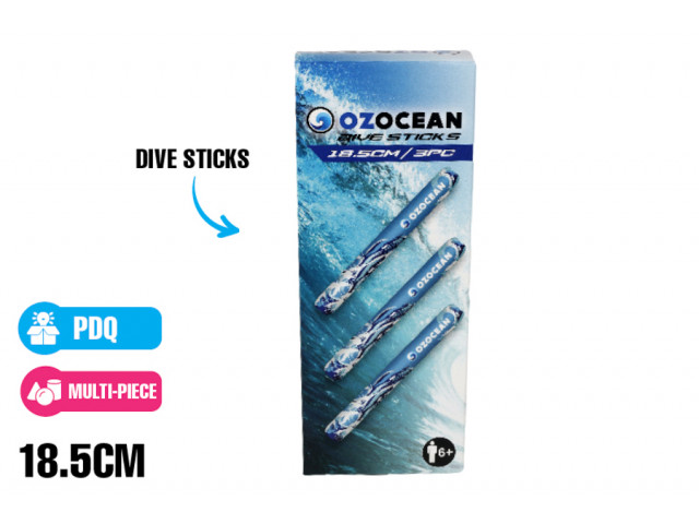 OZ OCEAN NEOPRENE DIVE STICKS 18.5CM 3PCE SET
