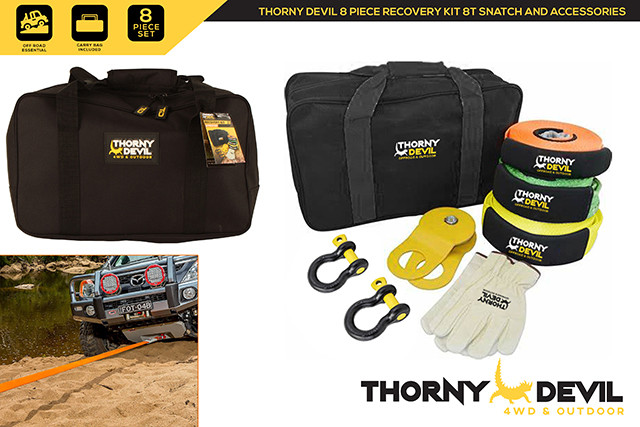 THORNY DEVIL 8 PIECE RECOVERY KIT 8T SNATCH AND ACCESSORIES